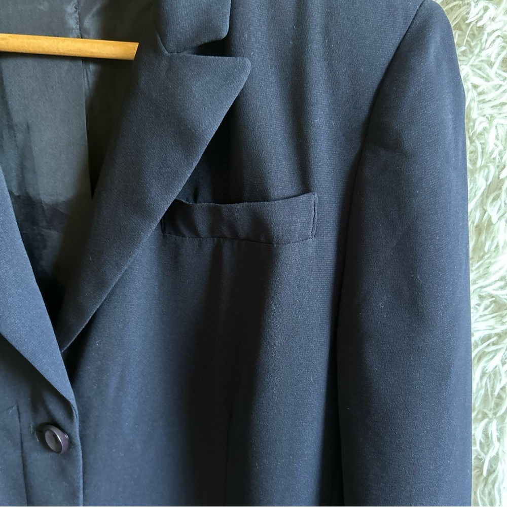 Harve Bernard Women Sz10 Black Pea Coat Side Pockets Button Midi Coat - Picture 3 of 9